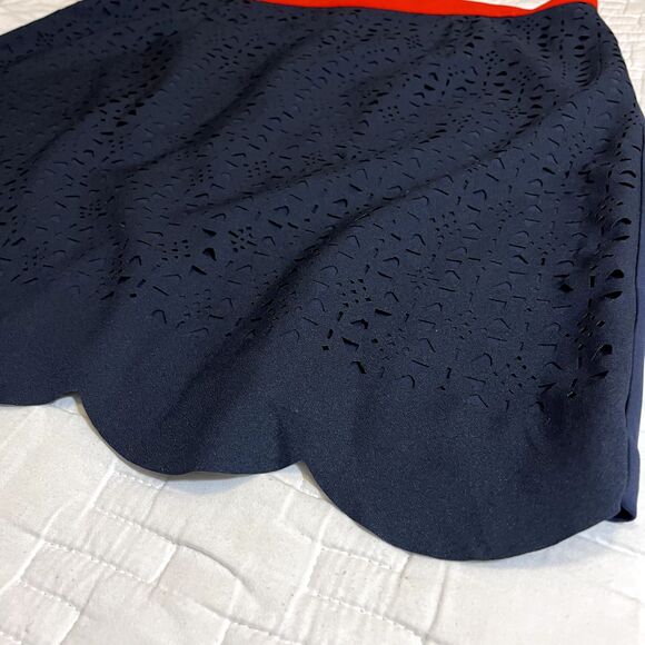 Pixley Skirt Womens L Blue Red Back Zip Lined Polyester Blend- 5649 - Picture 9 of 13